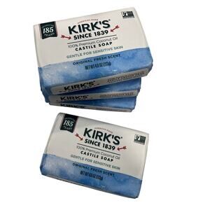Kirk's Castile Bar Soap Original Fresh Scent 4 oz. Bars 4 Pack